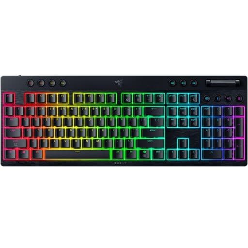 Razer レイザー BlackWidow V4 Low-profile HyperSpeed Green Clicky Switch ゲーミングキーボード ワイヤレス 薄型グリーンメカニカルスイッチ HyperSpeed Wireless